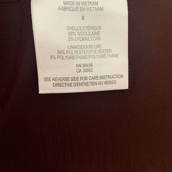 Theory Burgundy Collarless Blazer Size 8 - Picture 6 of 6